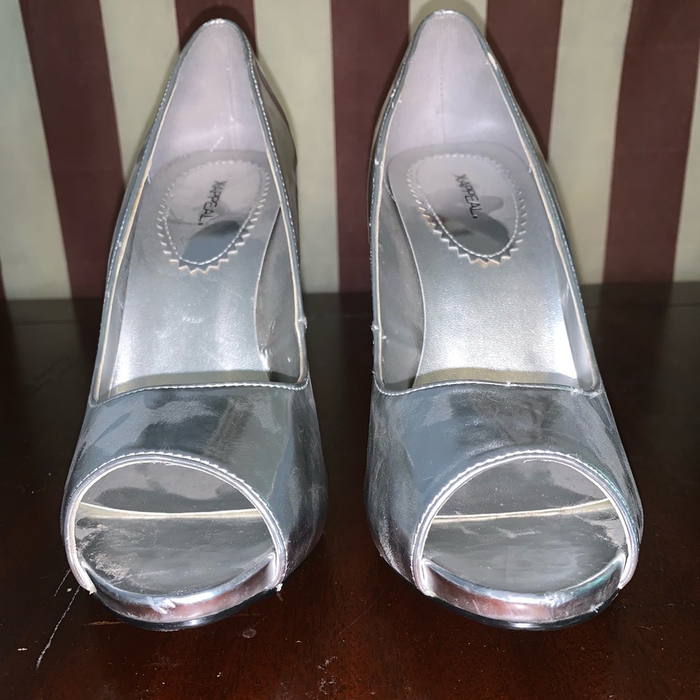 Silver Metallic Heels